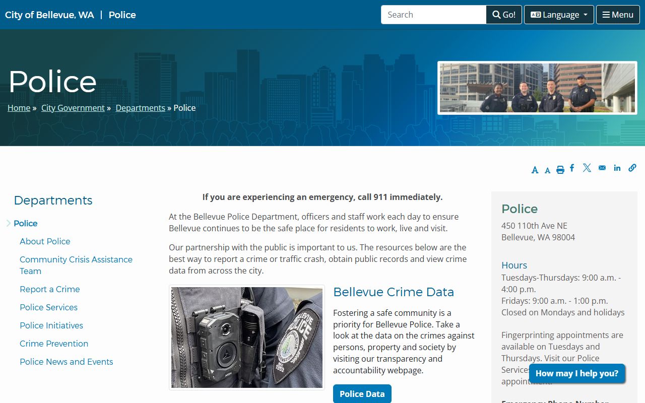 bellevue arrest records police department