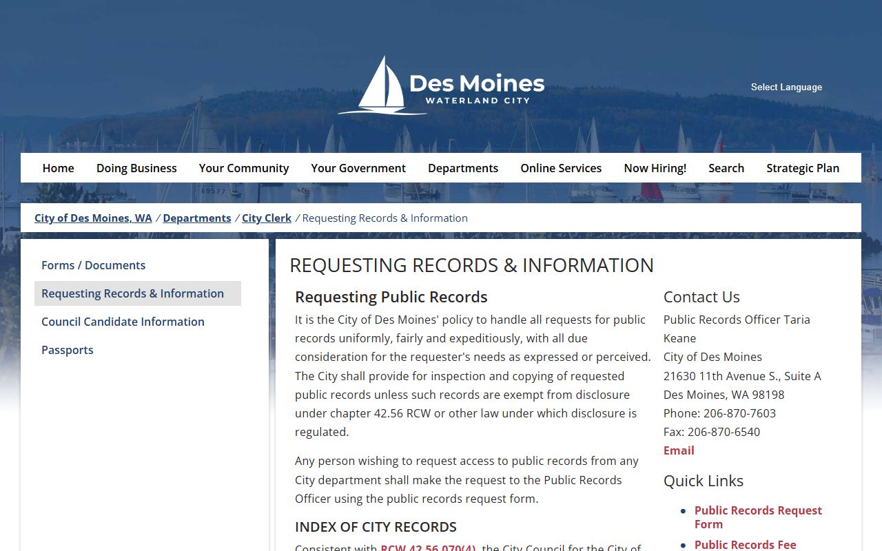 des moines arrest records public records request