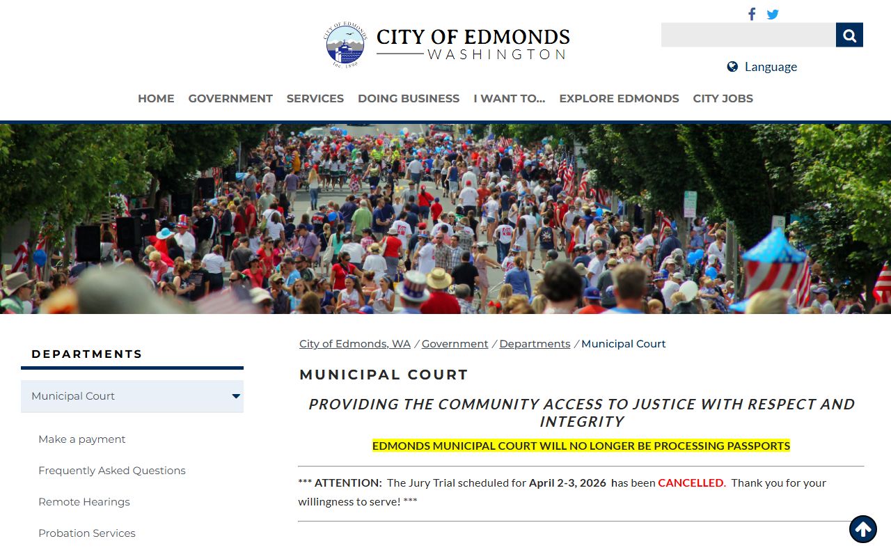 edmonds arrest records municipal court