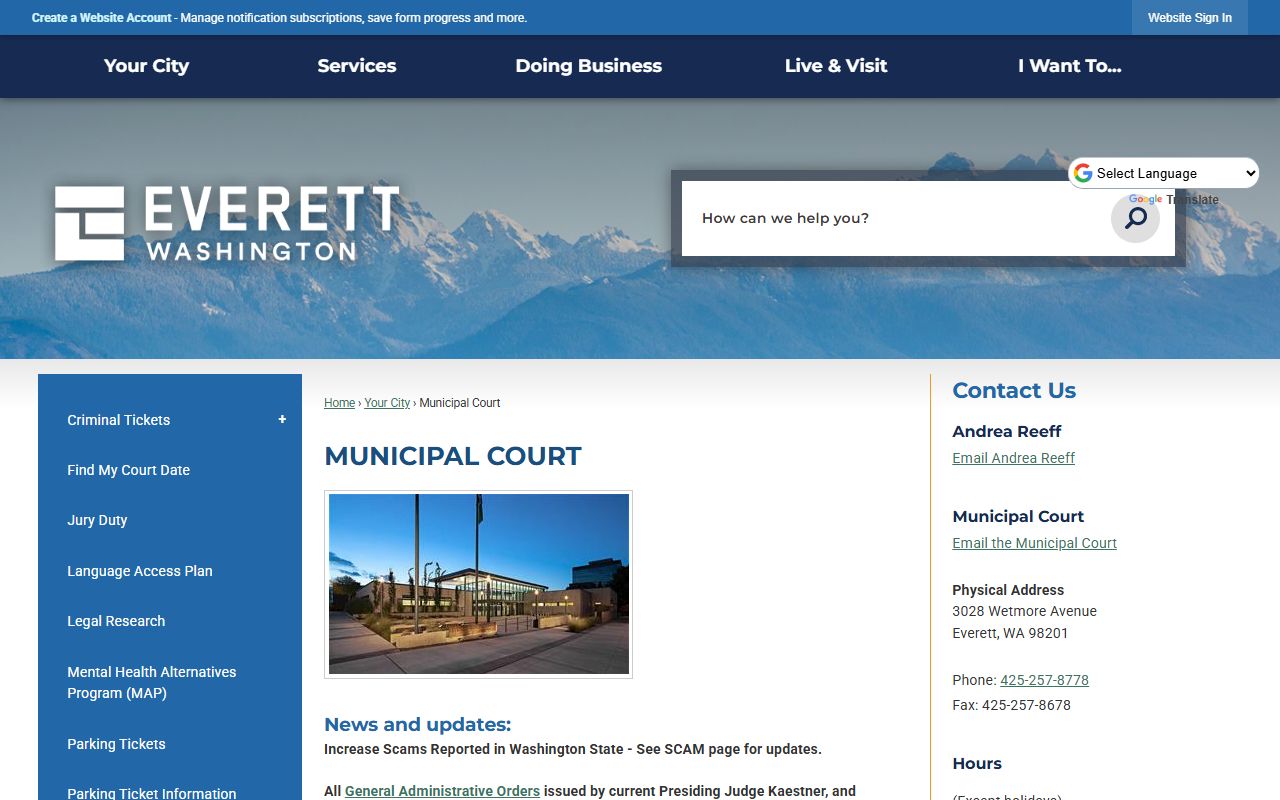 everett arrest records municipal court