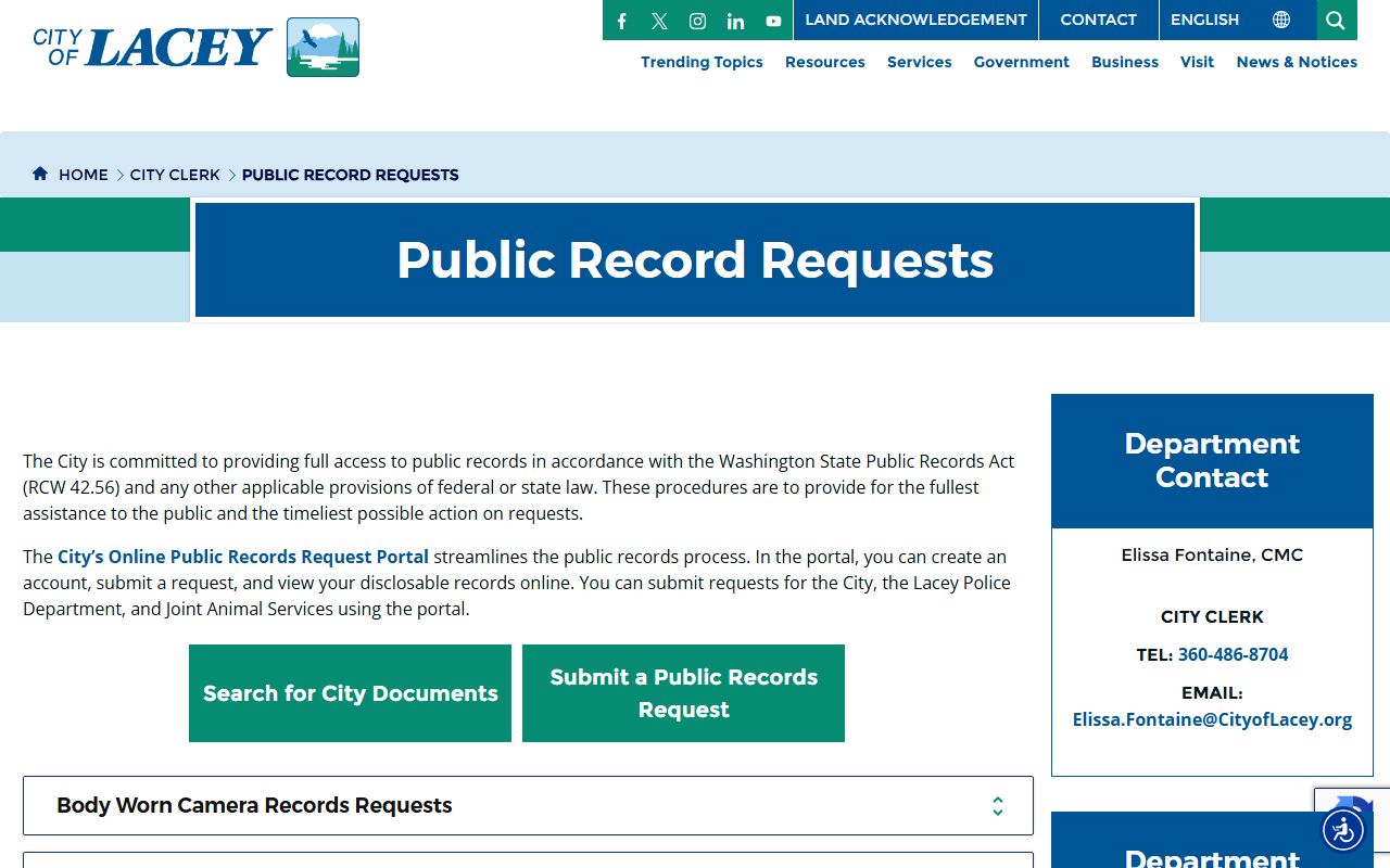 lacey arrest records public records portal