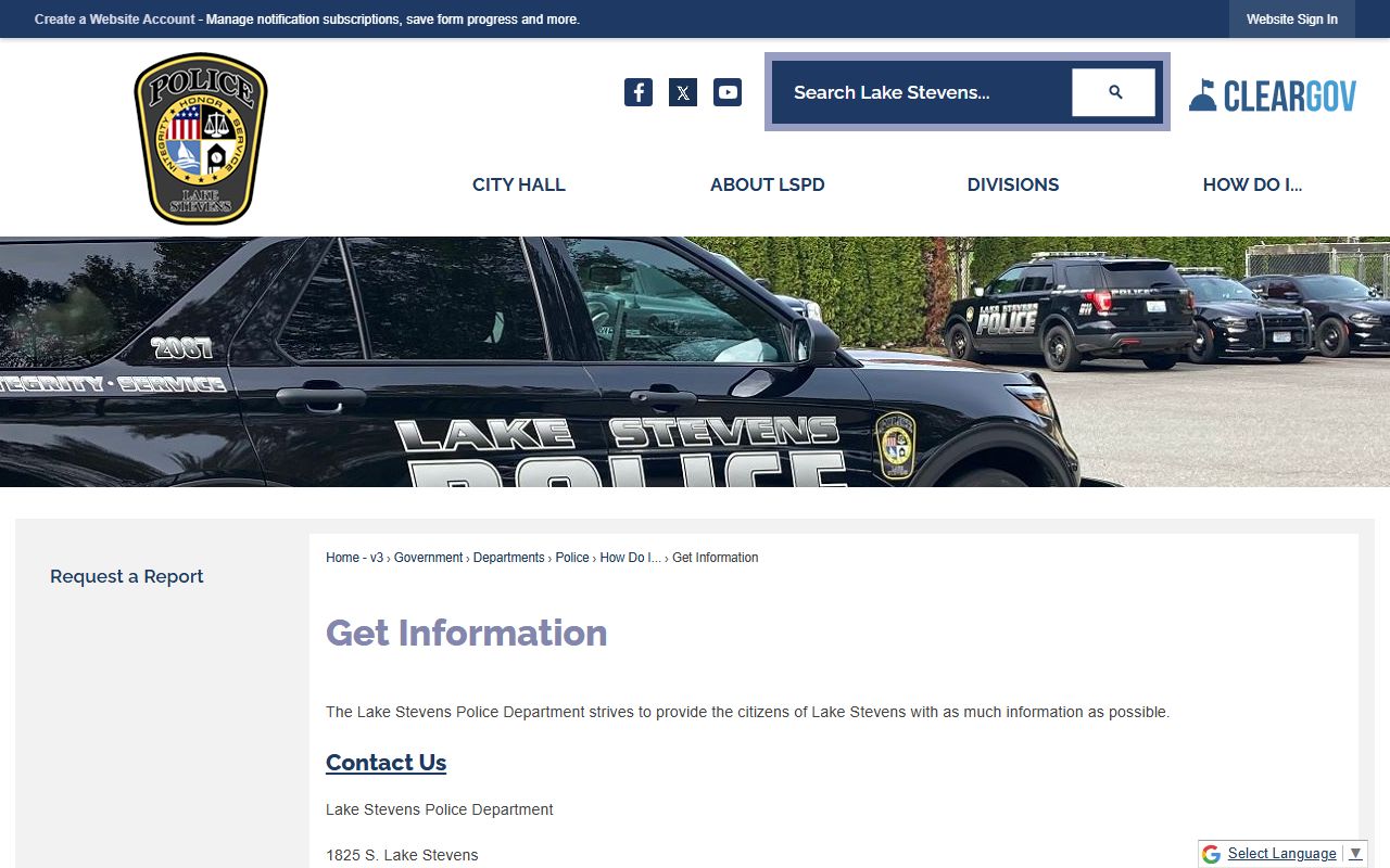 lake stevens arrest records police department information