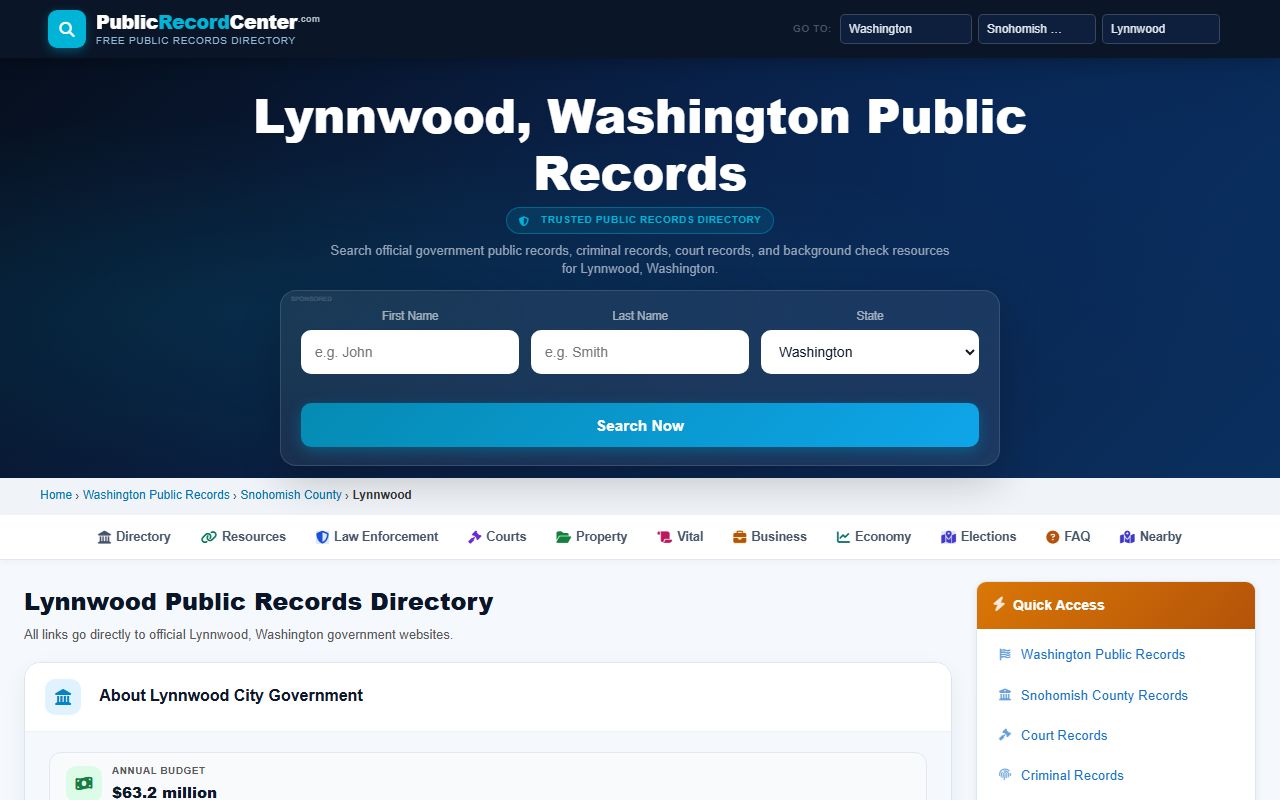 lynnwood arrest records public records overview
