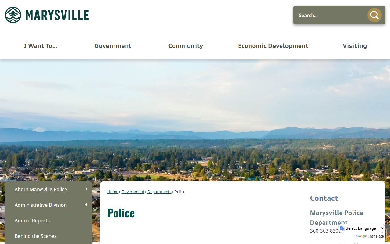 marysville arrest records police department page