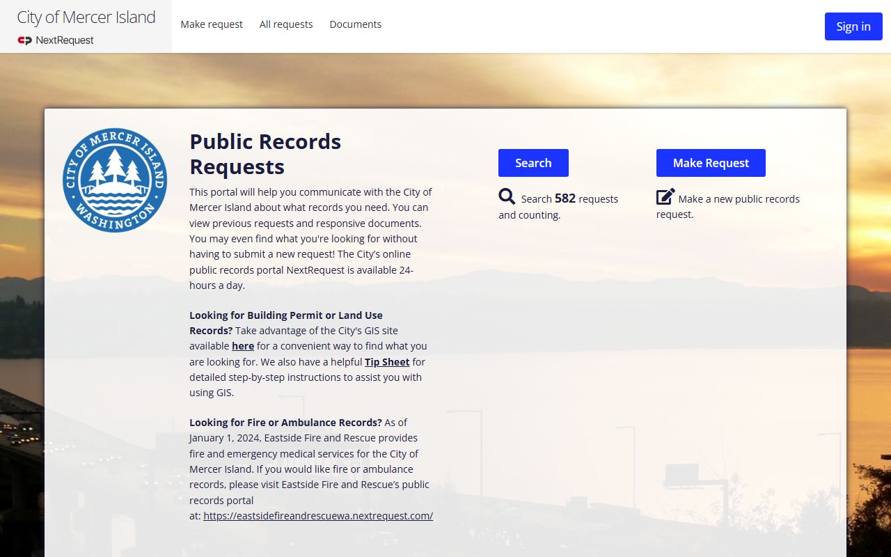 mercer island arrest records nextrequest portal