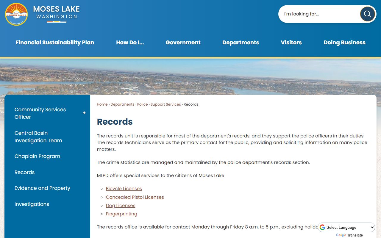 moses lake arrest records police records unit page