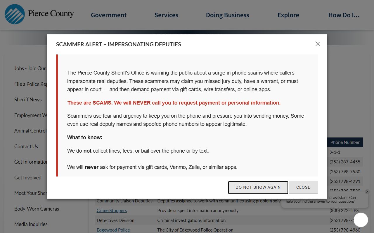 parkland arrest records pierce county contact page