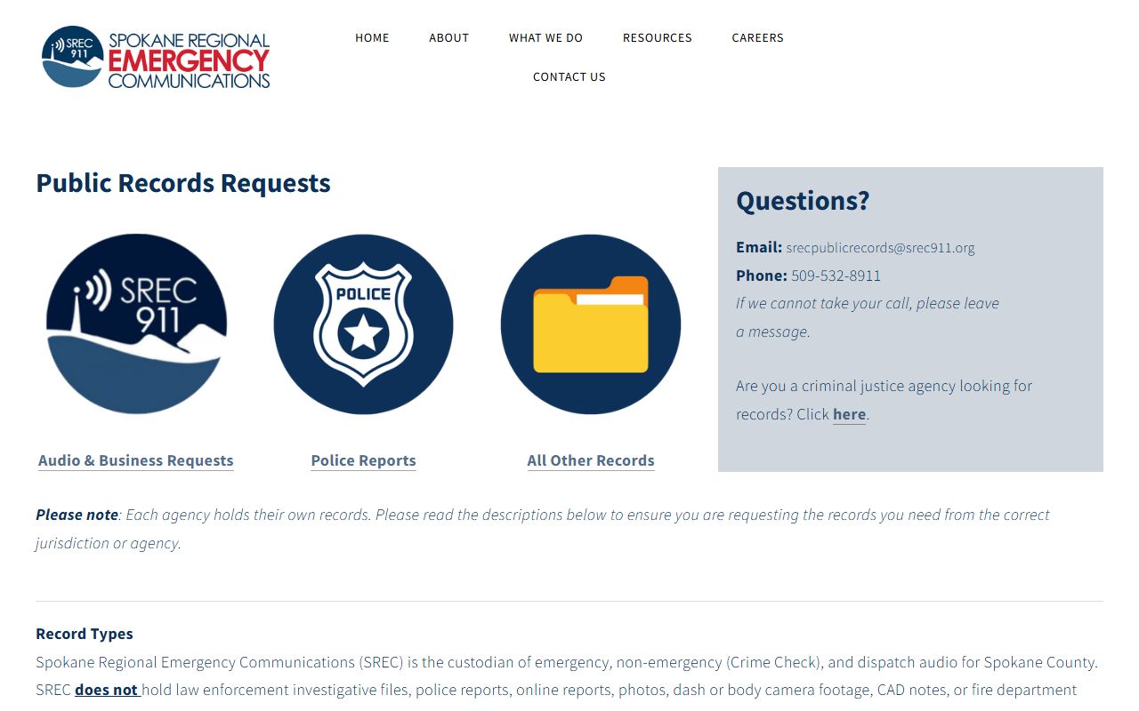 spokane arrest records spokane 911 public records