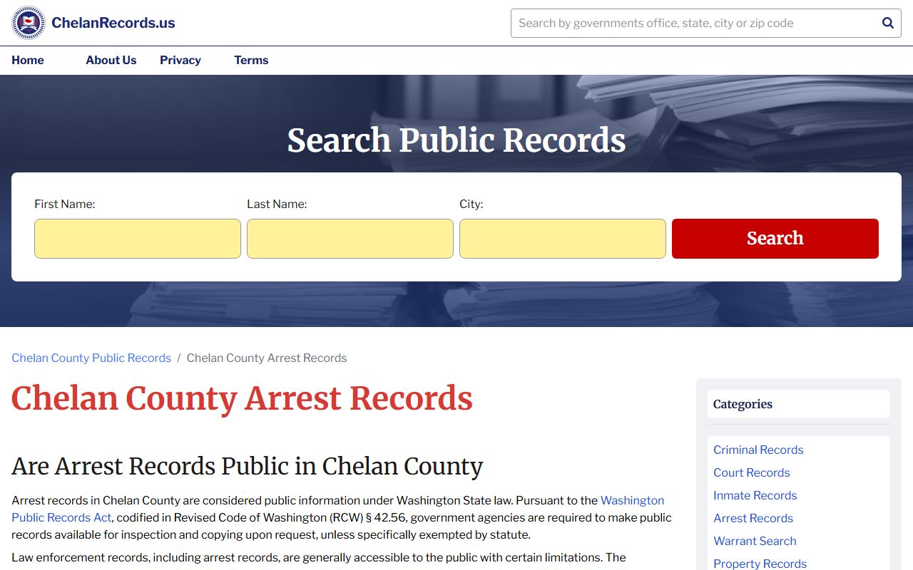 wenatchee arrest records chelan county records portal