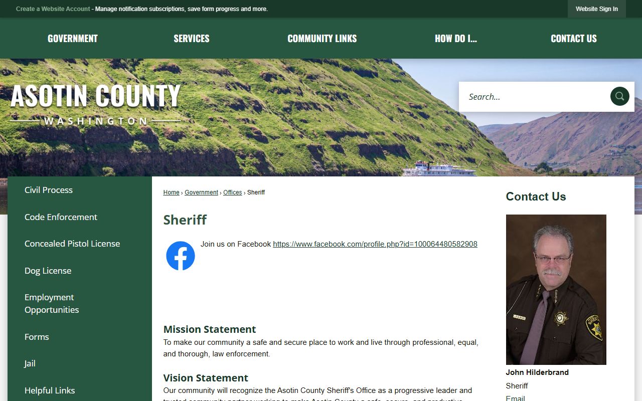 Asotin County Sheriff's Office for arrest records and law enforcement information
