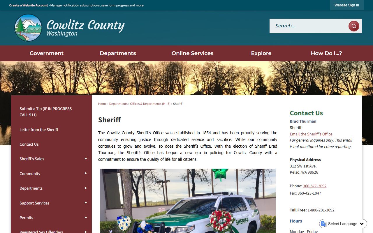 cowlitz county arrest records sheriff office