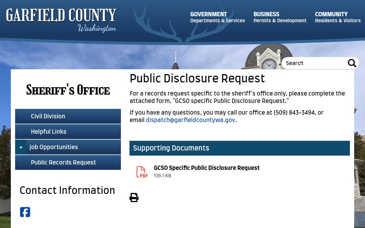garfield county arrest records public disclosure request
