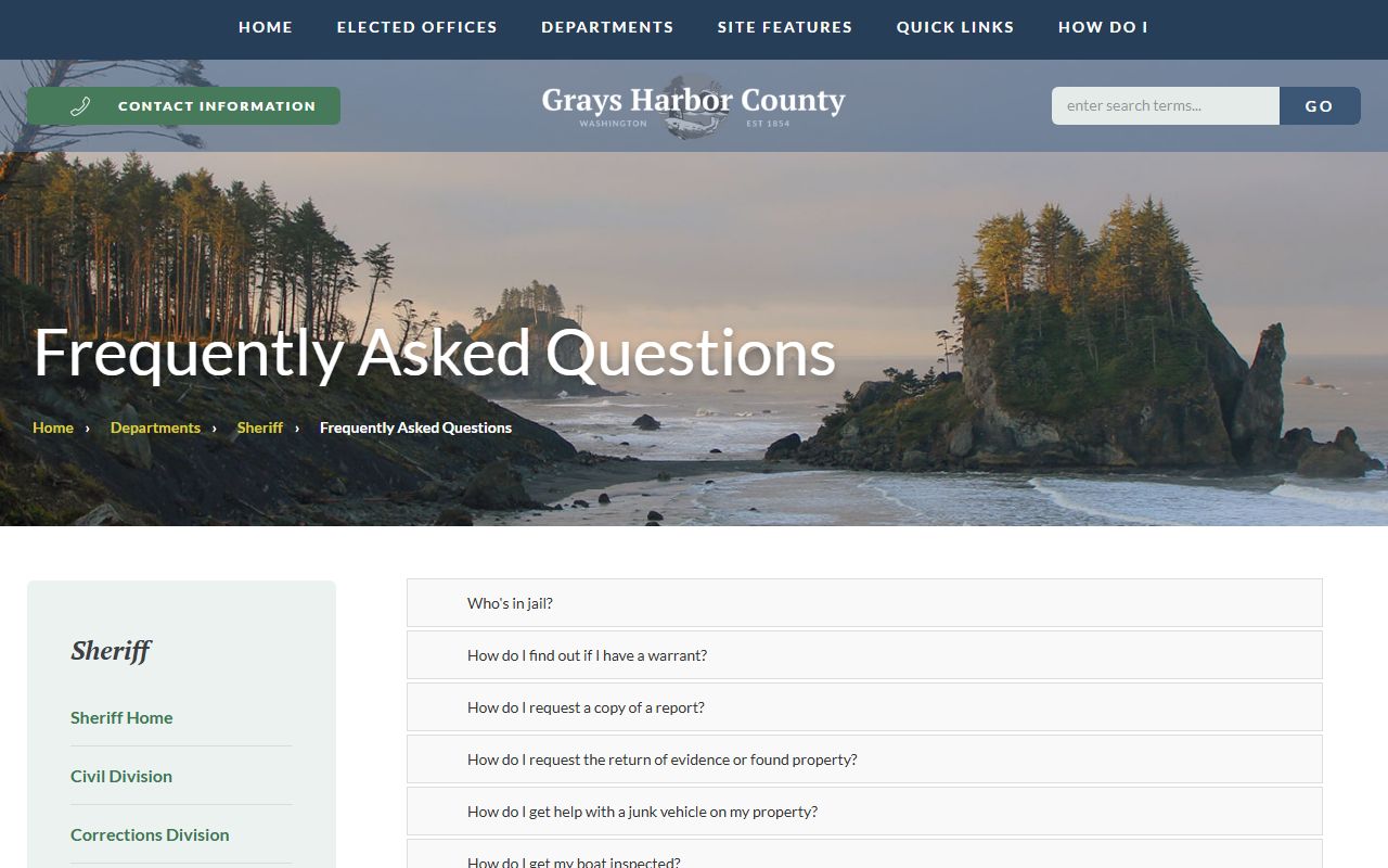 grays harbor county arrest records sheriff faq