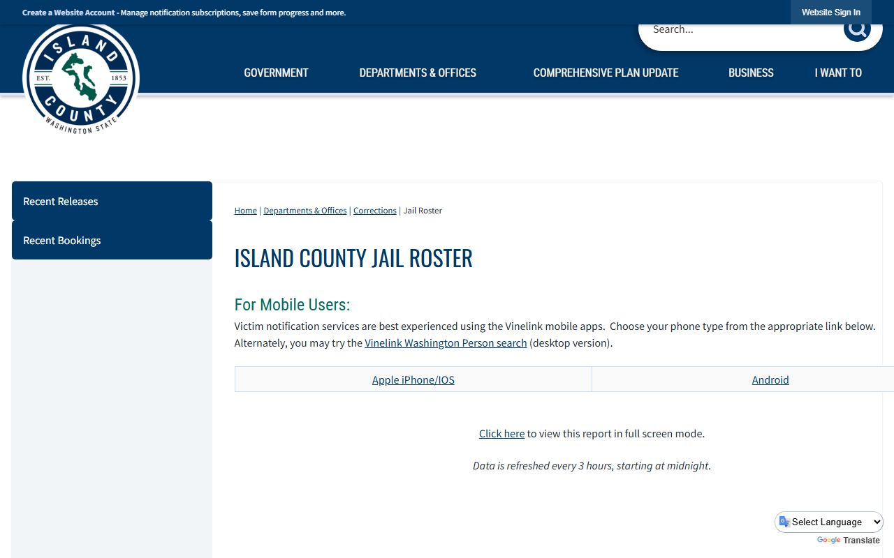 island county jail roster current inmates