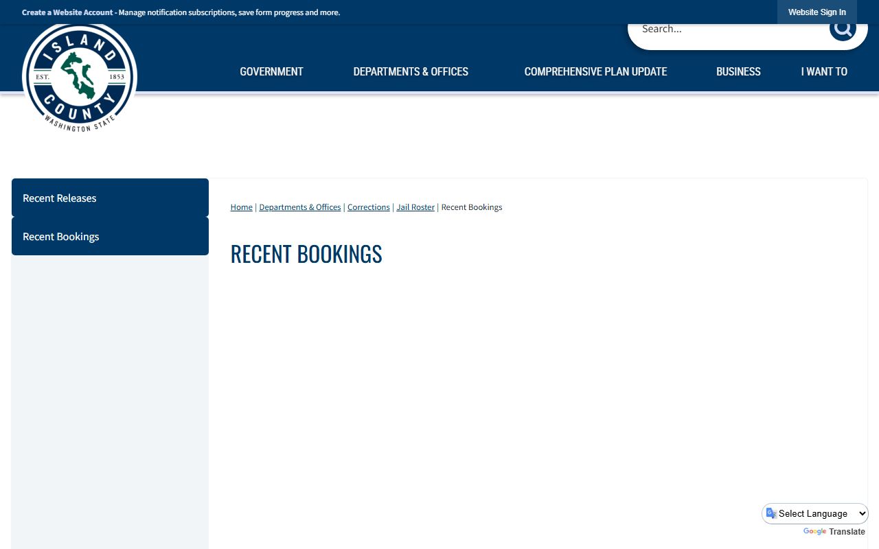 island county arrest records recent bookings portal