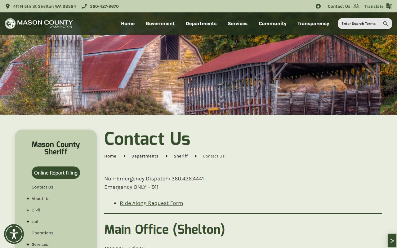 mason county sheriff contact arrest records