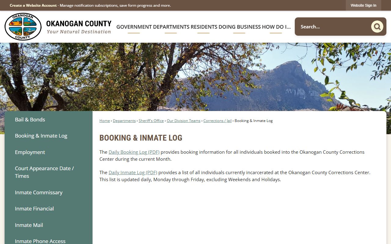 okanogan county booking log arrest records