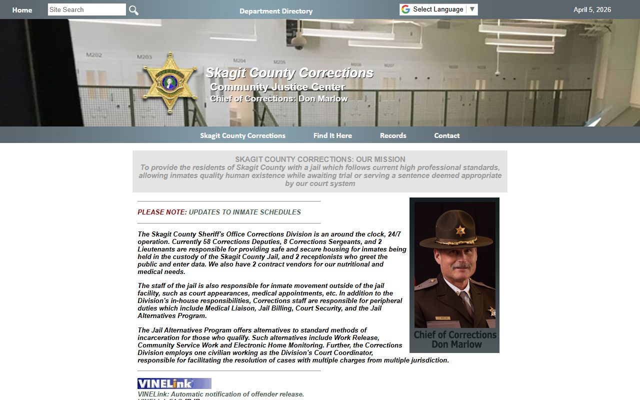 skagit county jail corrections arrest records