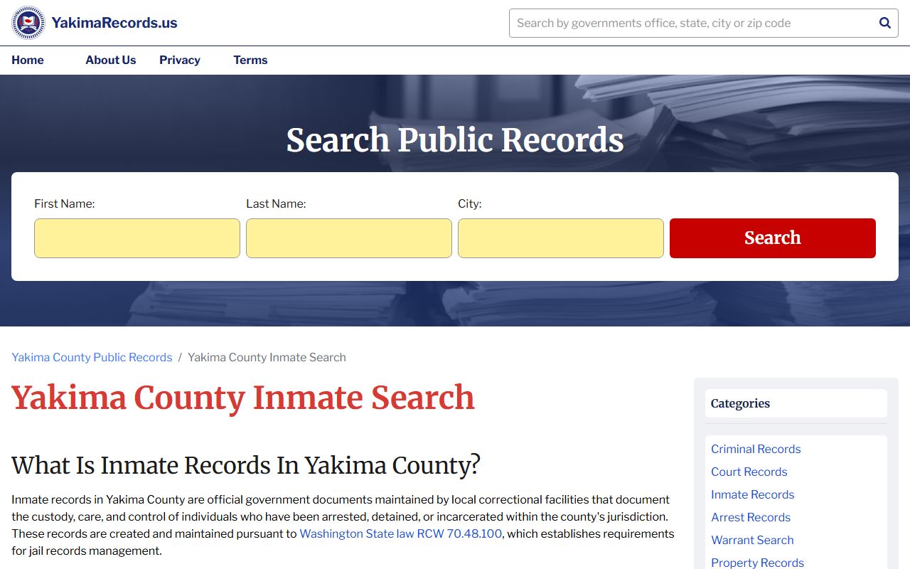 yakima county inmate search jail roster arrest records