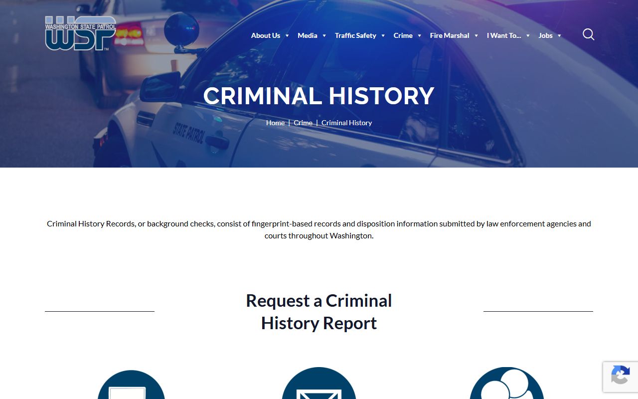 Washington State Patrol Criminal History Records section
